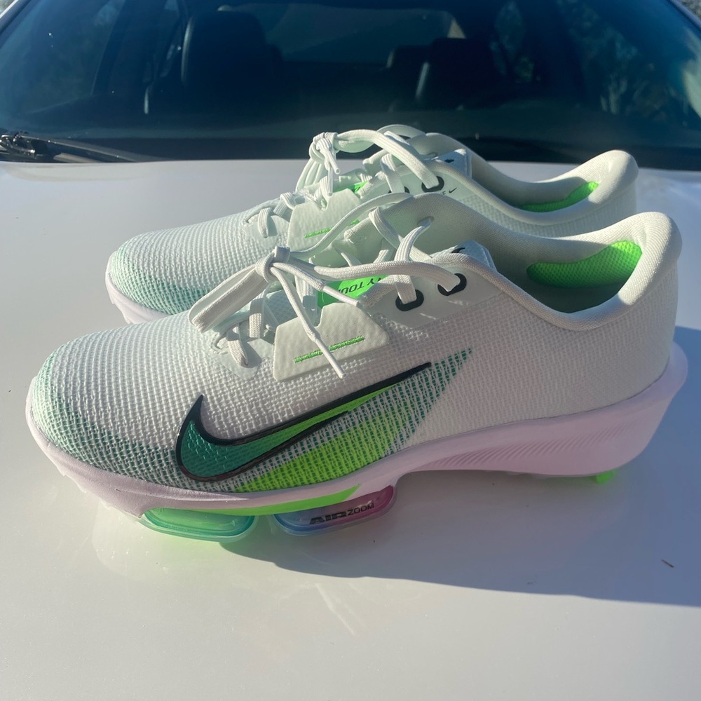 Nike White and Green Running Shoes